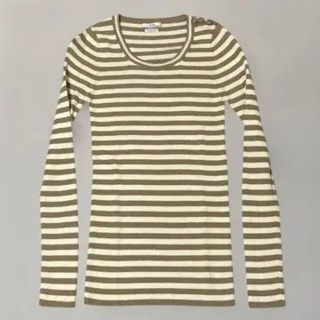 IENA 보더 니트 베이지x 화이트