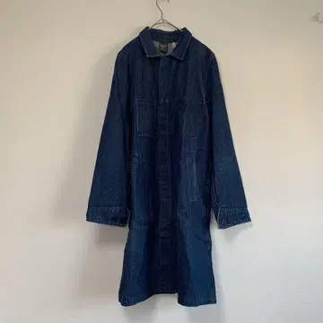 [ SHOP COAT ] 다크 블루 커버올 2 포켓 데님 원피스