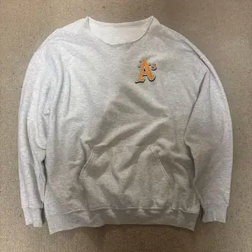 A's 로고 그레이 맨투맨