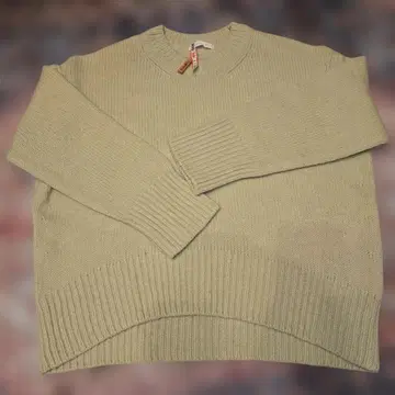 갤러리 비 울 100% 라이트 그린 스웨터