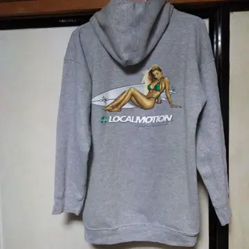 LOCAL MOTION 서핑보드 그레이 후드티