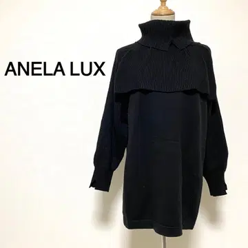 ANELA LUX 블랙 컬러 터틀넥 니트