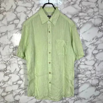 JOSEPH ABBOUD ( M ) 린넨 100% 반팔 셔츠 라이트 그린