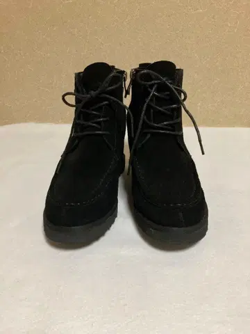 키스코 소가죽 스웨이드 지퍼식 레이스업 인힐 부츠 35/22.5cm