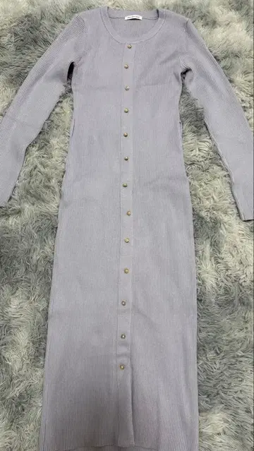 연보라 니트 롱 원피스