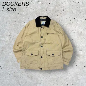 빈티지 DOCKERS 다커스 헌팅 자켓 L 베이지 체크 안감