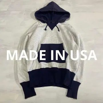 USA제 투톤 후가공 후드티 드라포켓