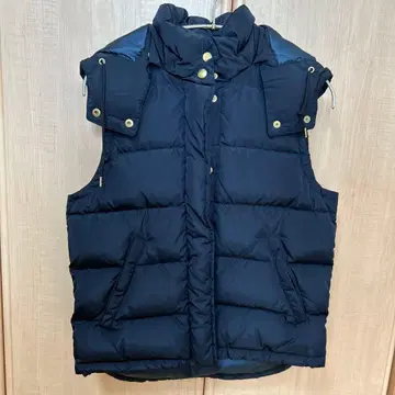 이에나 후드 부착 다운 베스트 네이비 36