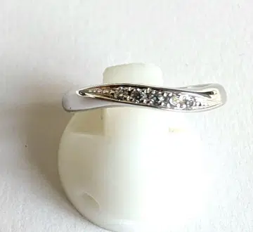 플라티나 100 코팅 큐빅 지르코니아 실버 반지 미사용 새상품