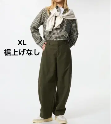 [ 택 포함 새상품 ] 저지 배럴 레그 팬츠 올리브 XL