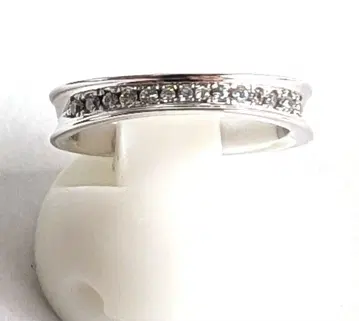 플라티나 100 코팅 큐빅 지르코니아 실버 반지 미사용 새상품