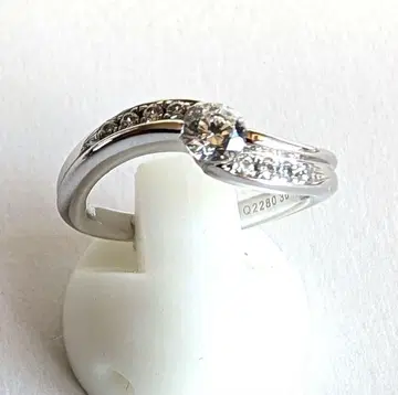 플라티나 100 코팅 큐빅 실버 반지 미사용 새상품