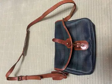 네이비 숄더백 가죽 캔버스