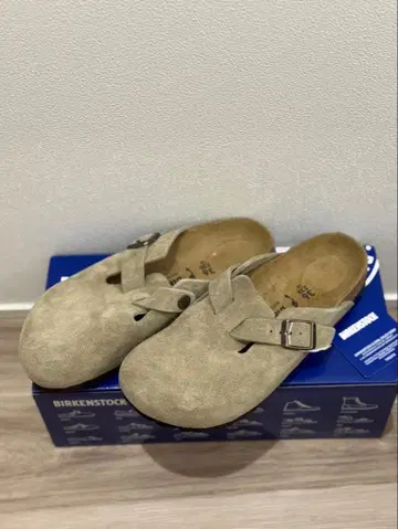 BIRKENSTOCK 스웨이드 클로그 샌들 그레이