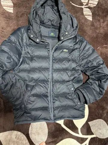 LACOSTE 후드 부착 다운 자켓 48 블랙