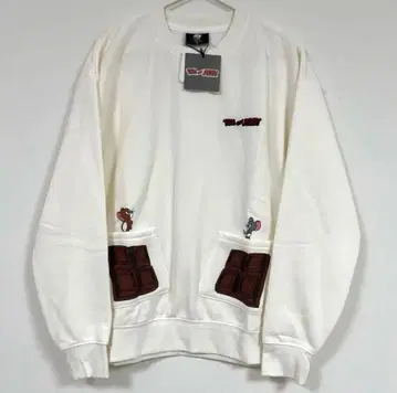 완판 [ 택 포함 새상품 ] 톰과 제리 초코 포켓 맨투맨 트레이닝복 M