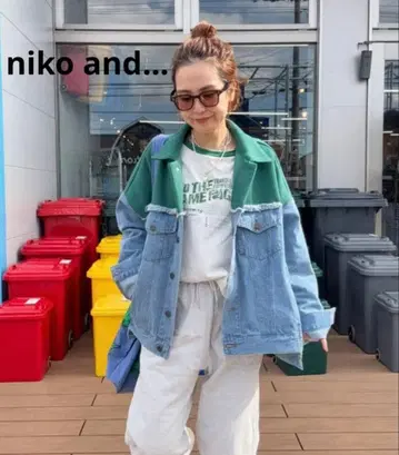 니코앤드 리메이크풍 몬스터 G 재킷 그린 인디고 FREE 사이즈