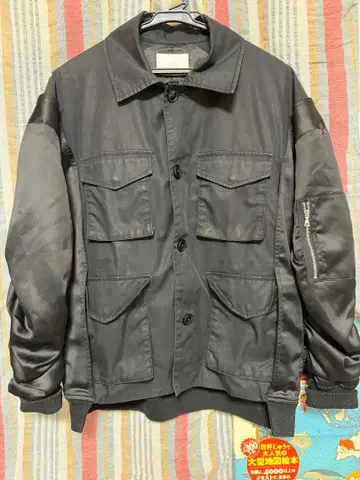 HARE 절개 밀리터리 블루종