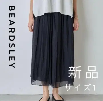 [택 포함 새상품] 비어즐리 주름 쉬폰 개더 팬츠 블랙 사이즈 1