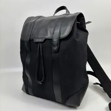 컨디션 최상 폴스미스 백팩 멀티 스트라이프 가죽 블랙 현행 A4