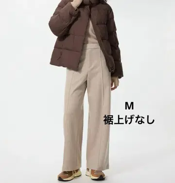 [ 택 포함 새상품 ] 브러쉬드 저지 와이드 팬츠 베이지 M