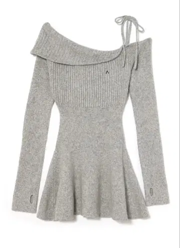 andmary Wendy flare mini dress gray