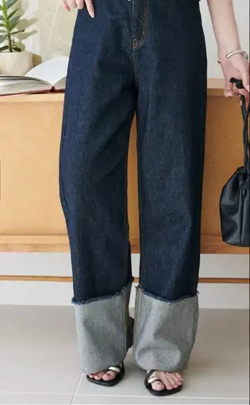 DISCOAT U S 코튼 데님 롤업 팬츠