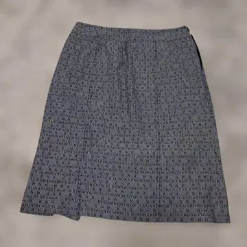 LEONARD 그레이 로고 프린트 타이트 스커트