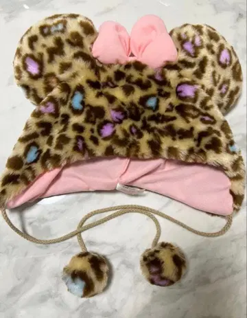 디즈니 레오파드 무늬 귀도리 모자 58cm