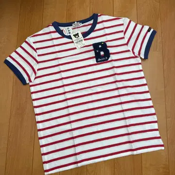 더블 B 사가 자수 보더 반팔 티셔츠 S(155-165) 미키하우스