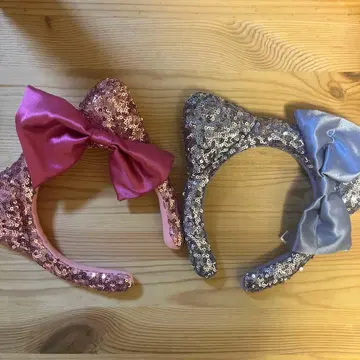 스팽글 리본 머리띠 2개 세트