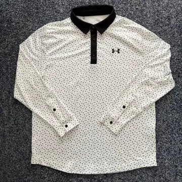 언더아머 올 패턴 피케 셔츠 골프웨어 화이트 계열 사이즈 XL