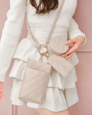 rady 퀼팅 멀티 숄더 파우치 베이지