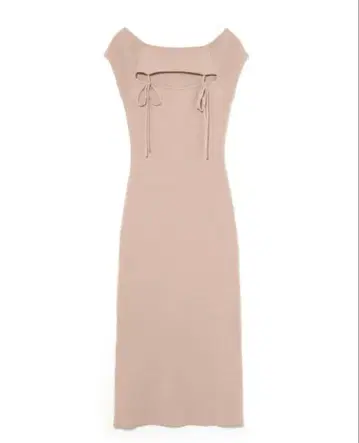 Bebe 리본 니트 드레스 베이지 프리