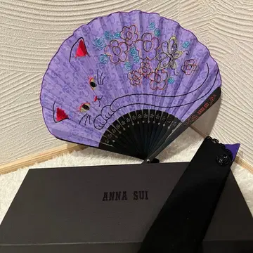 완판템 ANNA SUI 안나수이 부채 팬도르캣 퍼플 고양이