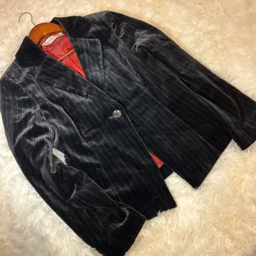 일본제 크리스티나 오자르 벨로아 자켓 스트라이프 안감 빨간색