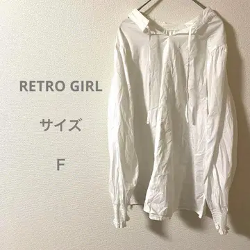RETRO GIRL 화이트 긴팔 셔츠 상쾌한 성인 여성