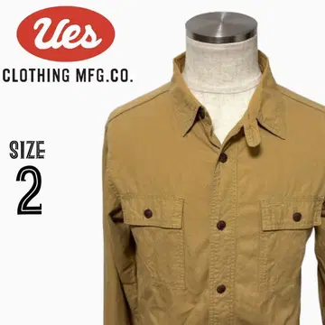 UES 웨스 40'S 턱끈 포함 코튼 워크 셔츠 사이즈 2 베이지