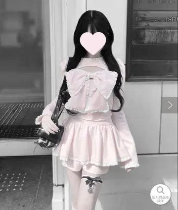 올리브 데 올리브 리본 뷔스티에 세트 핑크