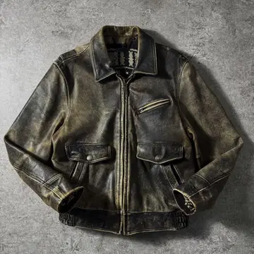 [ 90s ] G-1 A-2 플라이트 가죽 자켓 무스탕 옷깃 보아