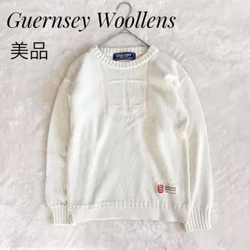 새상품급 영국제 간지 울렌스 닻 자수 코튼 100% 니트