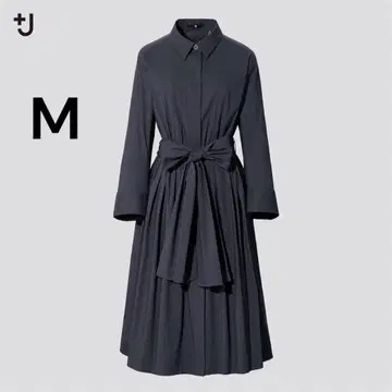 유니클로 +J 턱 셔츠 원피스 M 질 샌더 A라인 원피스 그레이