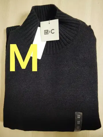 새상품 UNIQLO C 로우게이지 하이넥 스웨터 블랙 M 유니클로