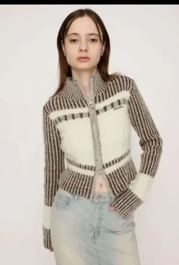 SLY 집업 니트탑