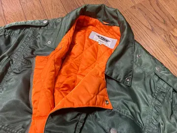 Ball 플라이트 자켓 더블 칼라 카키 충전솜 46 빈티지