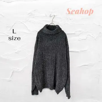 씨홉 터틀넥 니트 스웨터 몰 소재 그레이 ( L )