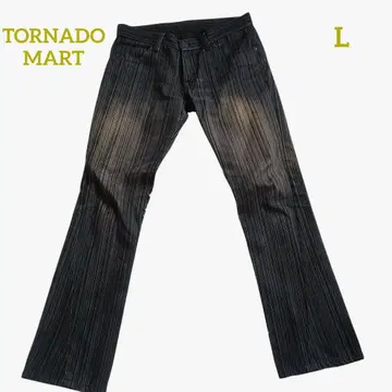 Y2K 토네이도 마트 슈컷 데님 스트라이프 L