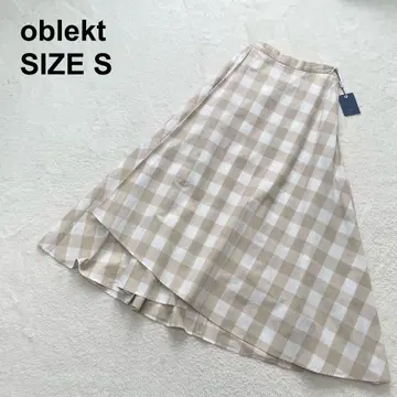 [ 미사용 새상품 ] 오블렉트 오가닉 코튼 빅 체크 스커트 ( 694 )