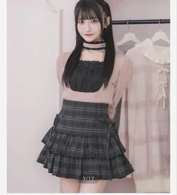 pium 피움 라운드 프릴 초커 티셔츠 pink