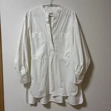 BABYLONE 화이트 풀오버 셔츠